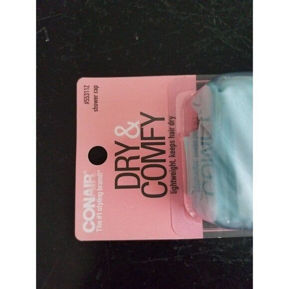 Conair Dry & Comfy Lightweight Shower Cap Reuse Latex Rubber #55311Z Blue Color - Picture 2 of 4